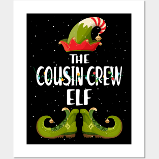 Cousin Crew Elf Matching Family Group Christmas Party Pajama T-Shirt Posters and Art